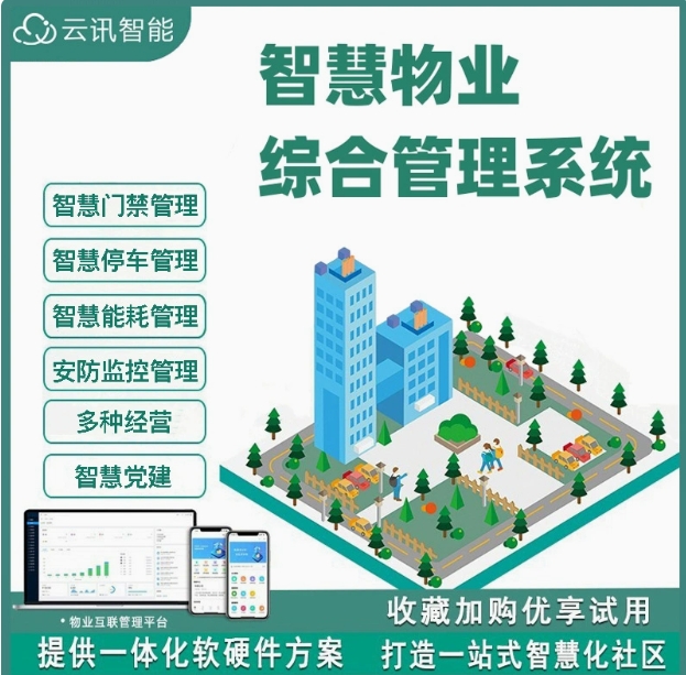 物业收费管理系统园区社区线上报修缴费能耗停车楼宇门禁智慧软件